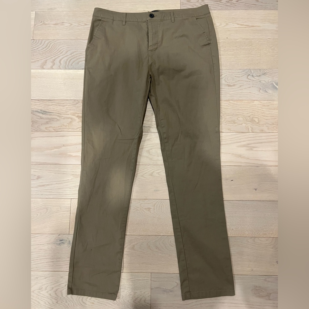 ASOS DESIGN Men’s Khaki Chino Pants Size 36x34 Slim Fit Casual Dress Trousers